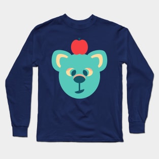 CUTE ADORABLE BEAR Friendly Sleepy Eyes Balanced Apple Kids - UnBlink Studio by Jackie Tahara Long Sleeve T-Shirt